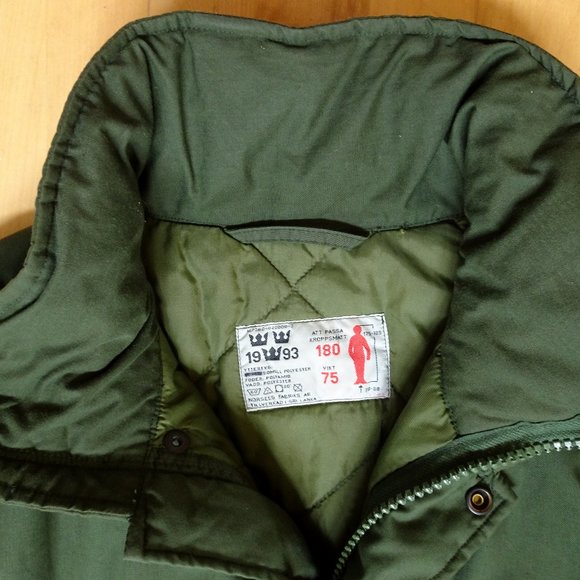 Genuine Swedish Army Insulated Thermal M90 Jacket Green Cold Weather Large - Picture 3 of 12